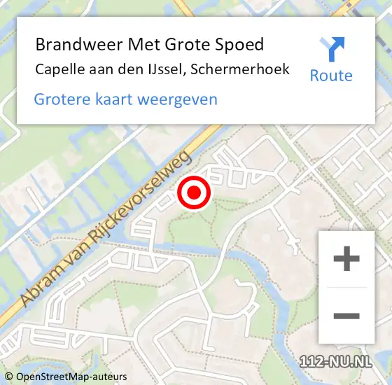 Locatie op kaart van de 112 melding: Brandweer Met Grote Spoed Naar Capelle aan den IJssel, Schermerhoek op 6 mei 2023 22:38