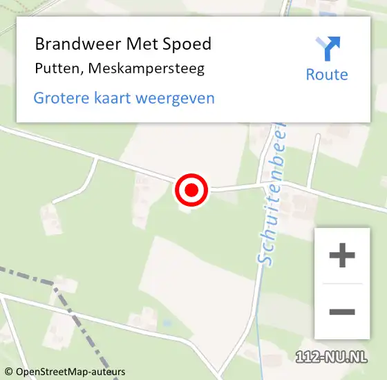 Locatie op kaart van de 112 melding: Brandweer Met Spoed Naar Putten, Meskampersteeg op 6 mei 2023 22:47