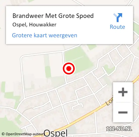 Locatie op kaart van de 112 melding: Brandweer Met Grote Spoed Naar Ospel, Houwakker op 6 mei 2023 23:38