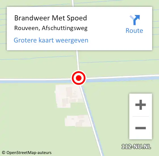 Locatie op kaart van de 112 melding: Brandweer Met Spoed Naar Rouveen, Afschuttingsweg op 24 augustus 2014 17:07