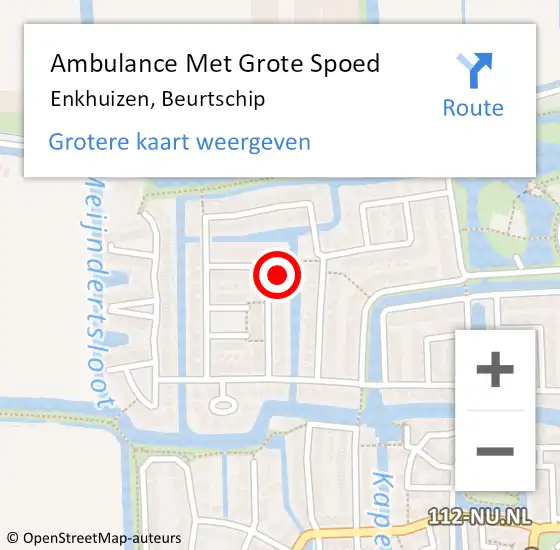 Locatie op kaart van de 112 melding: Ambulance Met Grote Spoed Naar Enkhuizen, Beurtschip op 7 mei 2023 03:32