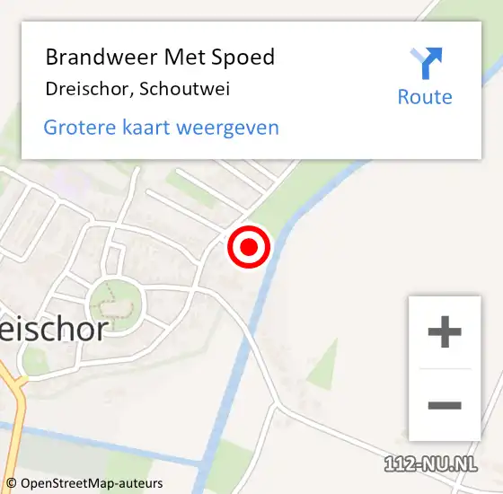 Locatie op kaart van de 112 melding: Brandweer Met Spoed Naar Dreischor, Schoutwei op 7 mei 2023 03:45