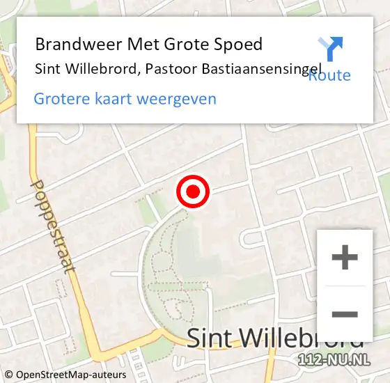 Locatie op kaart van de 112 melding: Brandweer Met Grote Spoed Naar Sint Willebrord, Pastoor Bastiaansensingel op 7 mei 2023 04:53