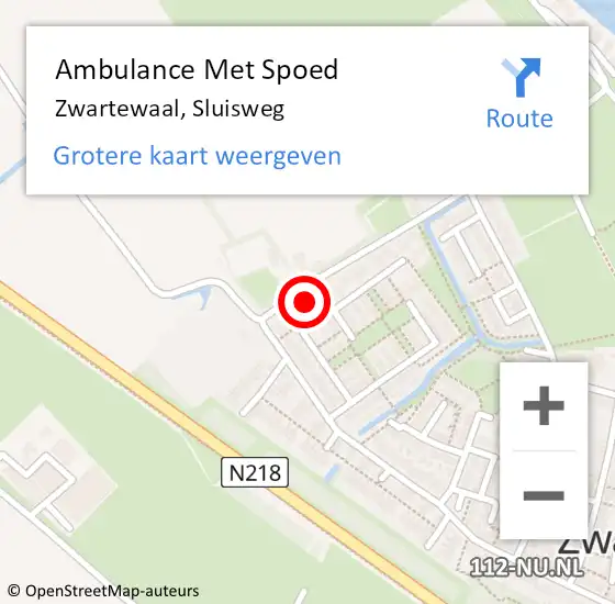 Locatie op kaart van de 112 melding: Ambulance Met Spoed Naar Zwartewaal, Sluisweg op 7 mei 2023 05:48