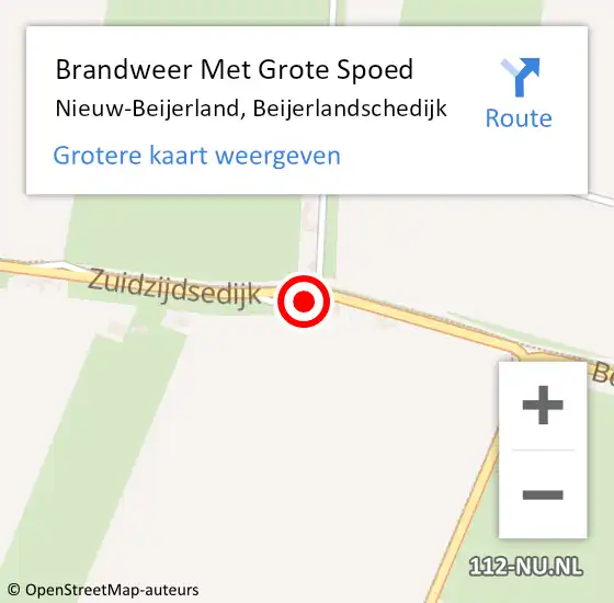 Locatie op kaart van de 112 melding: Brandweer Met Grote Spoed Naar Nieuw-Beijerland, Beijerlandschedijk op 7 mei 2023 07:32