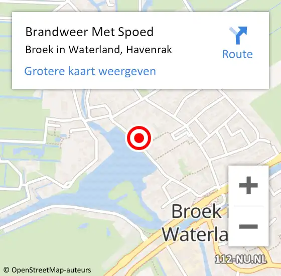 Locatie op kaart van de 112 melding: Brandweer Met Spoed Naar Broek in Waterland, Havenrak op 7 mei 2023 08:15