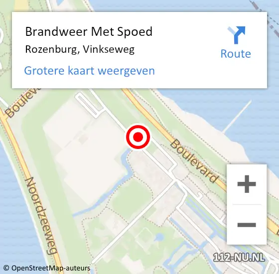 Locatie op kaart van de 112 melding: Brandweer Met Spoed Naar Rozenburg, Vinkseweg op 7 mei 2023 08:31