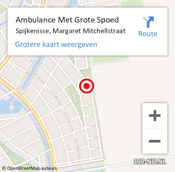 Locatie op kaart van de 112 melding: Ambulance Met Grote Spoed Naar Spijkenisse, Margaret Mitchellstraat op 7 mei 2023 09:40