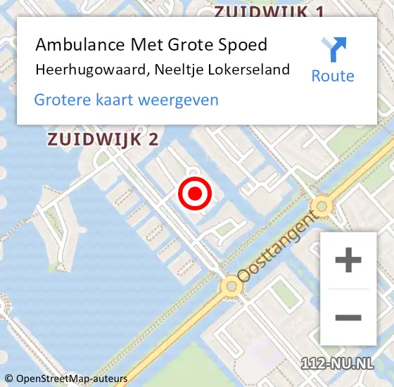 Locatie op kaart van de 112 melding: Ambulance Met Grote Spoed Naar Heerhugowaard, Neeltje Lokerseland op 7 mei 2023 09:45