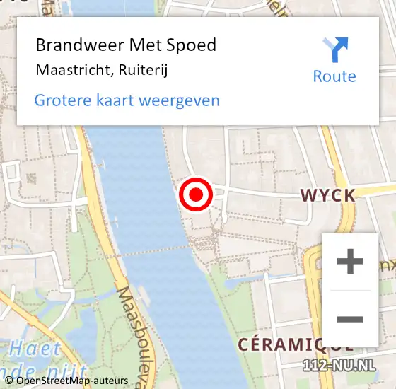 Locatie op kaart van de 112 melding: Brandweer Met Spoed Naar Maastricht, Ruiterij op 7 mei 2023 10:22