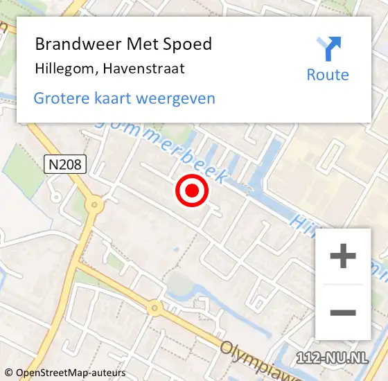 Locatie op kaart van de 112 melding: Brandweer Met Spoed Naar Hillegom, Havenstraat op 7 mei 2023 10:28