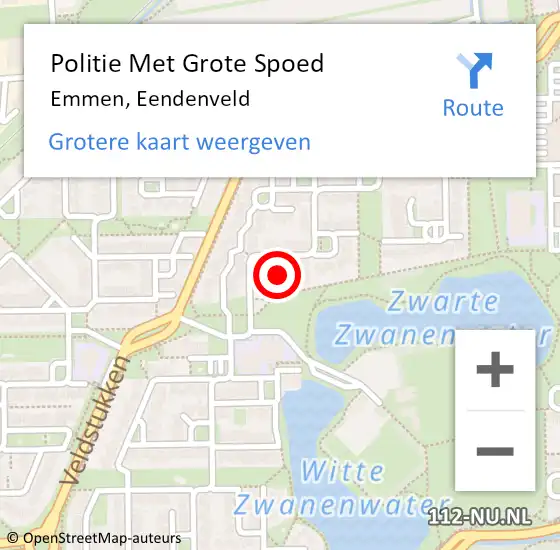 Locatie op kaart van de 112 melding: Politie Met Grote Spoed Naar Emmen, Eendenveld op 7 mei 2023 11:09