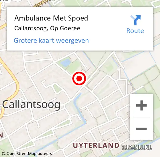 Locatie op kaart van de 112 melding: Ambulance Met Spoed Naar Callantsoog, Op Goeree op 7 mei 2023 12:25