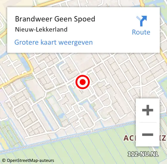 Locatie op kaart van de 112 melding: Brandweer Geen Spoed Naar Nieuw-Lekkerland op 7 mei 2023 13:07