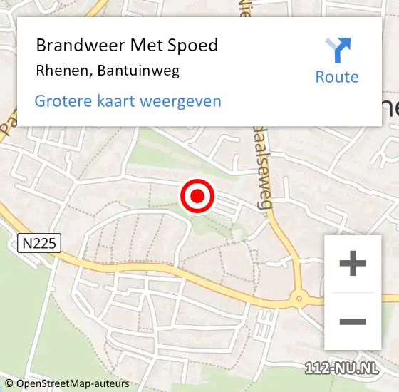 Locatie op kaart van de 112 melding: Brandweer Met Spoed Naar Rhenen, Bantuinweg op 7 mei 2023 13:20