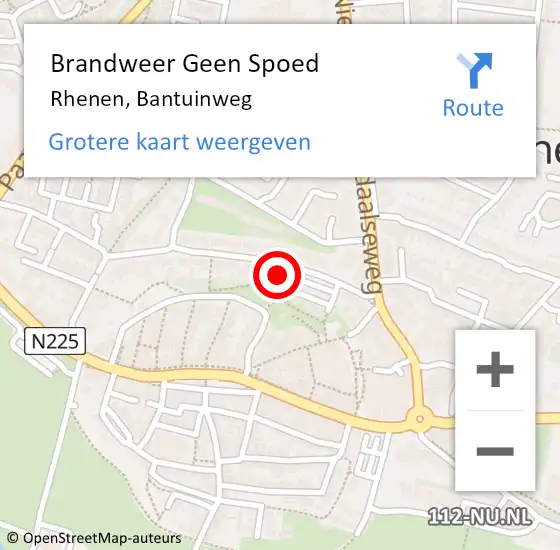 Locatie op kaart van de 112 melding: Brandweer Geen Spoed Naar Rhenen, Bantuinweg op 7 mei 2023 13:25