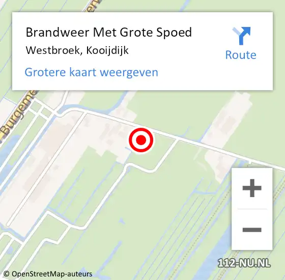 Locatie op kaart van de 112 melding: Brandweer Met Grote Spoed Naar Westbroek, Kooijdijk op 7 mei 2023 14:54