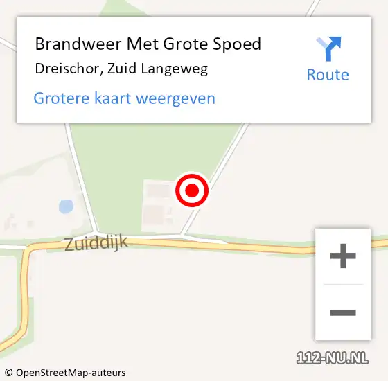 Locatie op kaart van de 112 melding: Brandweer Met Grote Spoed Naar Dreischor, Zuid Langeweg op 7 mei 2023 15:01