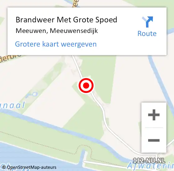 Locatie op kaart van de 112 melding: Brandweer Met Grote Spoed Naar Meeuwen, Meeuwensedijk op 7 mei 2023 15:25