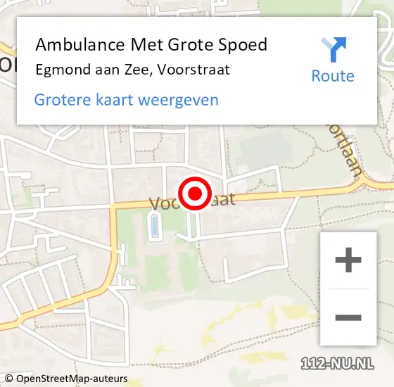 Locatie op kaart van de 112 melding: Ambulance Met Grote Spoed Naar Egmond aan Zee, Voorstraat op 24 augustus 2014 18:27