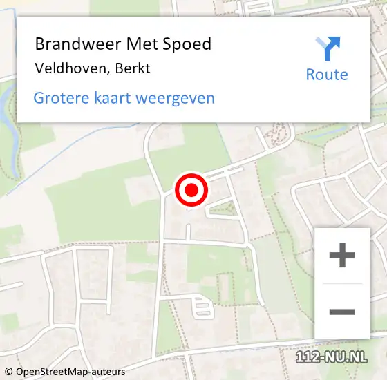 Locatie op kaart van de 112 melding: Brandweer Met Spoed Naar Veldhoven, Berkt op 7 mei 2023 16:08