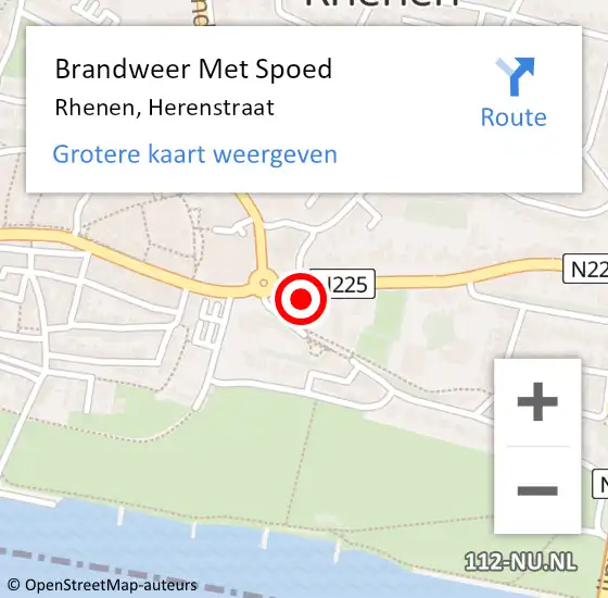 Locatie op kaart van de 112 melding: Brandweer Met Spoed Naar Rhenen, Herenstraat op 7 mei 2023 16:17