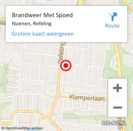 Locatie op kaart van de 112 melding: Brandweer Met Spoed Naar Nuenen, Refeling op 7 mei 2023 18:24