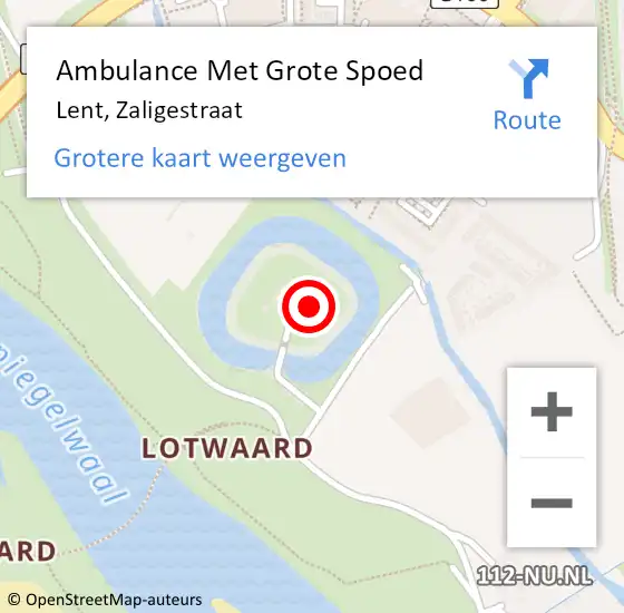 Locatie op kaart van de 112 melding: Ambulance Met Grote Spoed Naar Lent, Zaligestraat op 24 augustus 2014 18:54