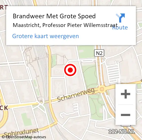 Locatie op kaart van de 112 melding: Brandweer Met Grote Spoed Naar Maastricht, Professor Pieter Willemsstraat op 7 mei 2023 20:33