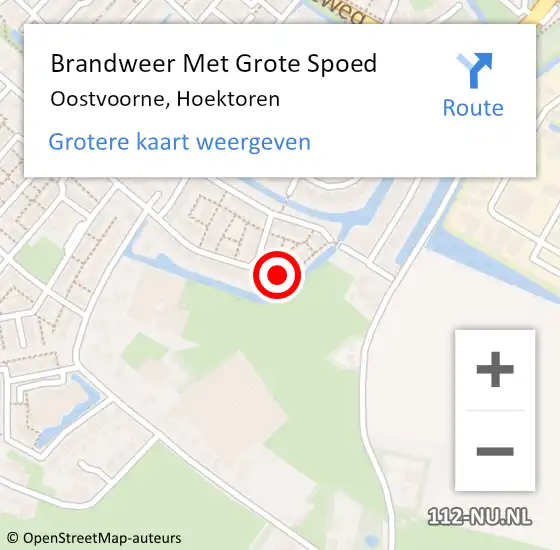 Locatie op kaart van de 112 melding: Brandweer Met Grote Spoed Naar Oostvoorne, Hoektoren op 7 mei 2023 21:53