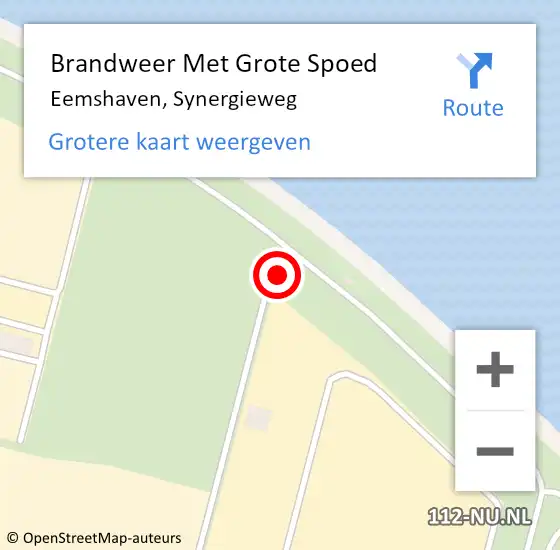 Locatie op kaart van de 112 melding: Brandweer Met Grote Spoed Naar Eemshaven, Synergieweg op 9 september 2013 11:53