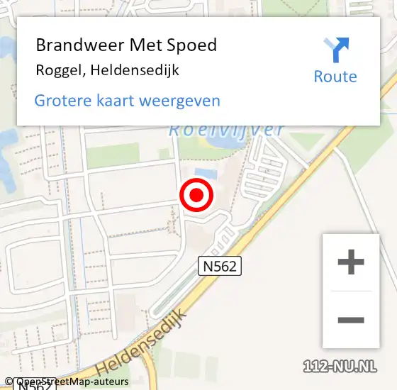 Locatie op kaart van de 112 melding: Brandweer Met Spoed Naar Roggel, Heldensedijk op 8 mei 2023 03:01