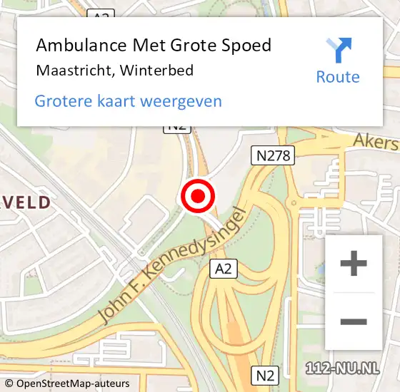 Locatie op kaart van de 112 melding: Ambulance Met Grote Spoed Naar Maastricht, Winterbed op 8 mei 2023 07:13