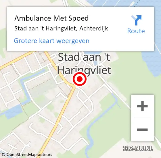 Locatie op kaart van de 112 melding: Ambulance Met Spoed Naar Stad aan 't Haringvliet, Achterdijk op 8 mei 2023 07:25