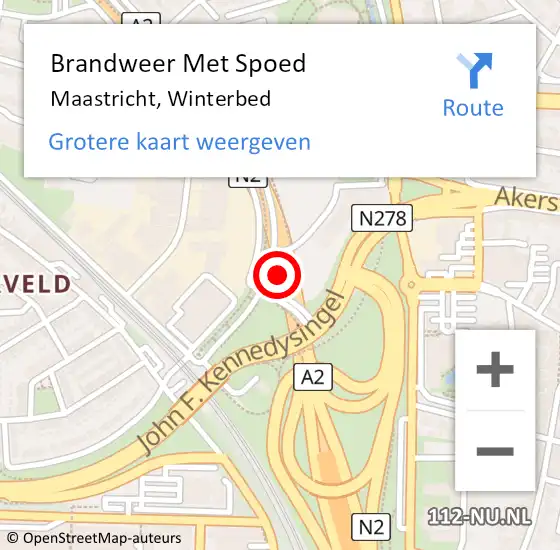 Locatie op kaart van de 112 melding: Brandweer Met Spoed Naar Maastricht, Winterbed op 8 mei 2023 07:30