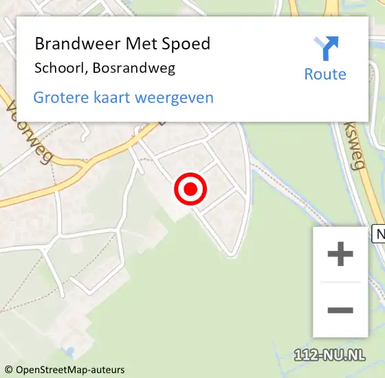 Locatie op kaart van de 112 melding: Brandweer Met Spoed Naar Schoorl, Bosrandweg op 8 mei 2023 07:47