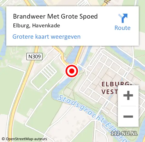 Locatie op kaart van de 112 melding: Brandweer Met Grote Spoed Naar Elburg, Havenkade op 8 mei 2023 08:11