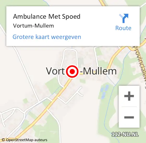 Locatie op kaart van de 112 melding: Ambulance Met Spoed Naar Vortum-Mullem op 8 mei 2023 08:41