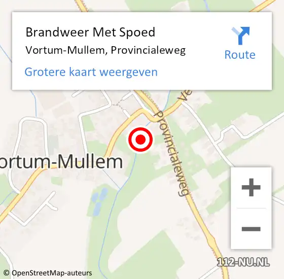 Locatie op kaart van de 112 melding: Brandweer Met Spoed Naar Vortum-Mullem, Provincialeweg op 8 mei 2023 08:48