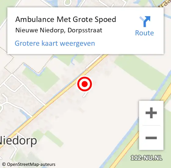 Locatie op kaart van de 112 melding: Ambulance Met Grote Spoed Naar Nieuwe Niedorp, Dorpsstraat op 8 mei 2023 09:33