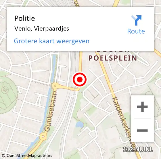 Locatie op kaart van de 112 melding: Politie Venlo, Vierpaardjes op 8 mei 2023 09:52