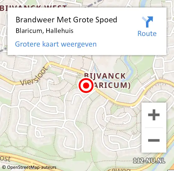 Locatie op kaart van de 112 melding: Brandweer Met Grote Spoed Naar Blaricum, Hallehuis op 8 mei 2023 09:57