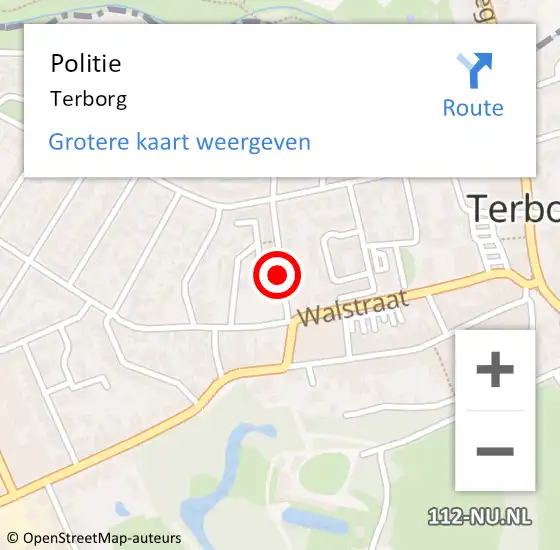 Locatie op kaart van de 112 melding: Politie Terborg op 8 mei 2023 10:24