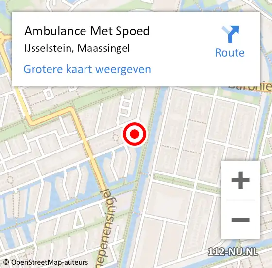 Locatie op kaart van de 112 melding: Ambulance Met Spoed Naar IJsselstein, Maassingel op 8 mei 2023 10:49