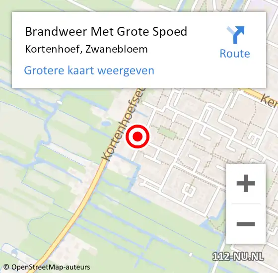 Locatie op kaart van de 112 melding: Brandweer Met Grote Spoed Naar Kortenhoef, Zwanebloem op 8 mei 2023 10:50