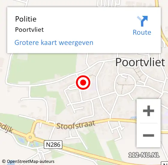 Locatie op kaart van de 112 melding: Politie Poortvliet op 8 mei 2023 11:25