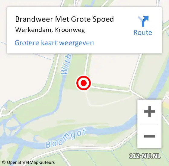 Locatie op kaart van de 112 melding: Brandweer Met Grote Spoed Naar Werkendam, Kroonweg op 8 mei 2023 11:45