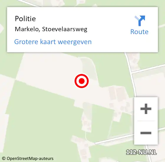 Locatie op kaart van de 112 melding: Politie Markelo, Stoevelaarsweg op 8 mei 2023 13:31