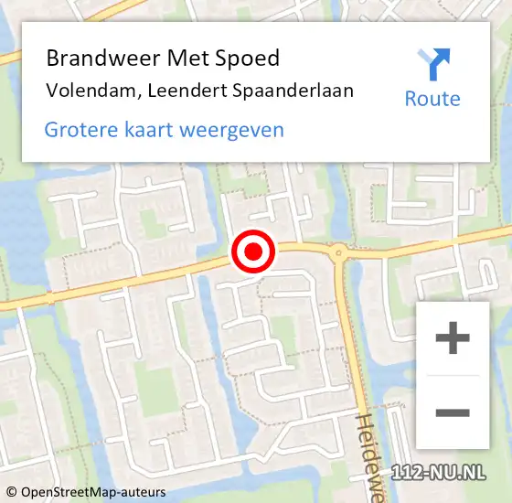 Locatie op kaart van de 112 melding: Brandweer Met Spoed Naar Volendam, Leendert Spaanderlaan op 24 augustus 2014 20:56