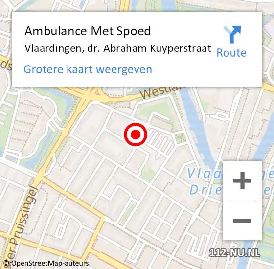 Locatie op kaart van de 112 melding: Ambulance Met Spoed Naar Vlaardingen, dr. Abraham Kuyperstraat op 8 mei 2023 14:05